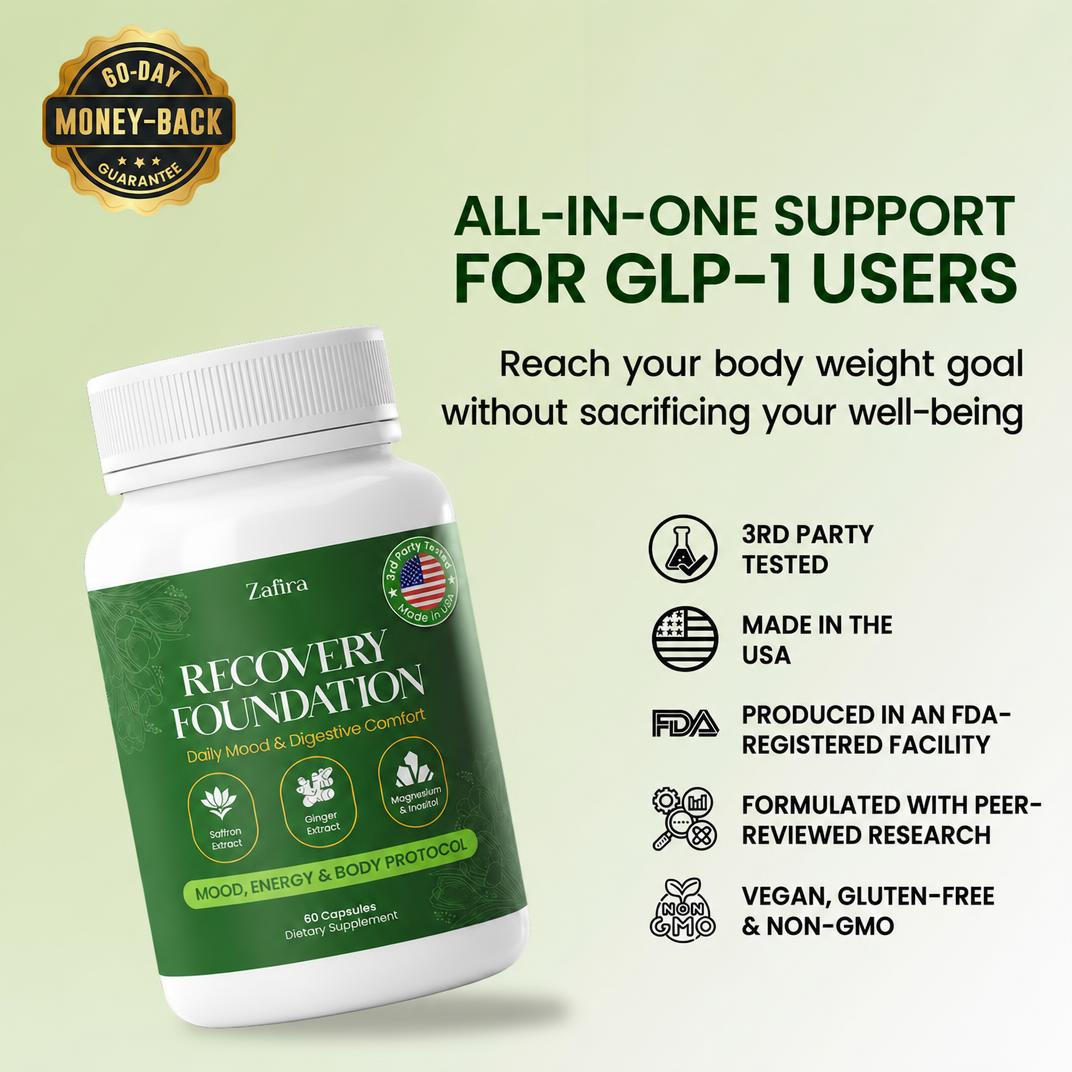 Zafira Recovery Foundation: all-in-one support for GLP-1 users, 60-day money-back guarantee