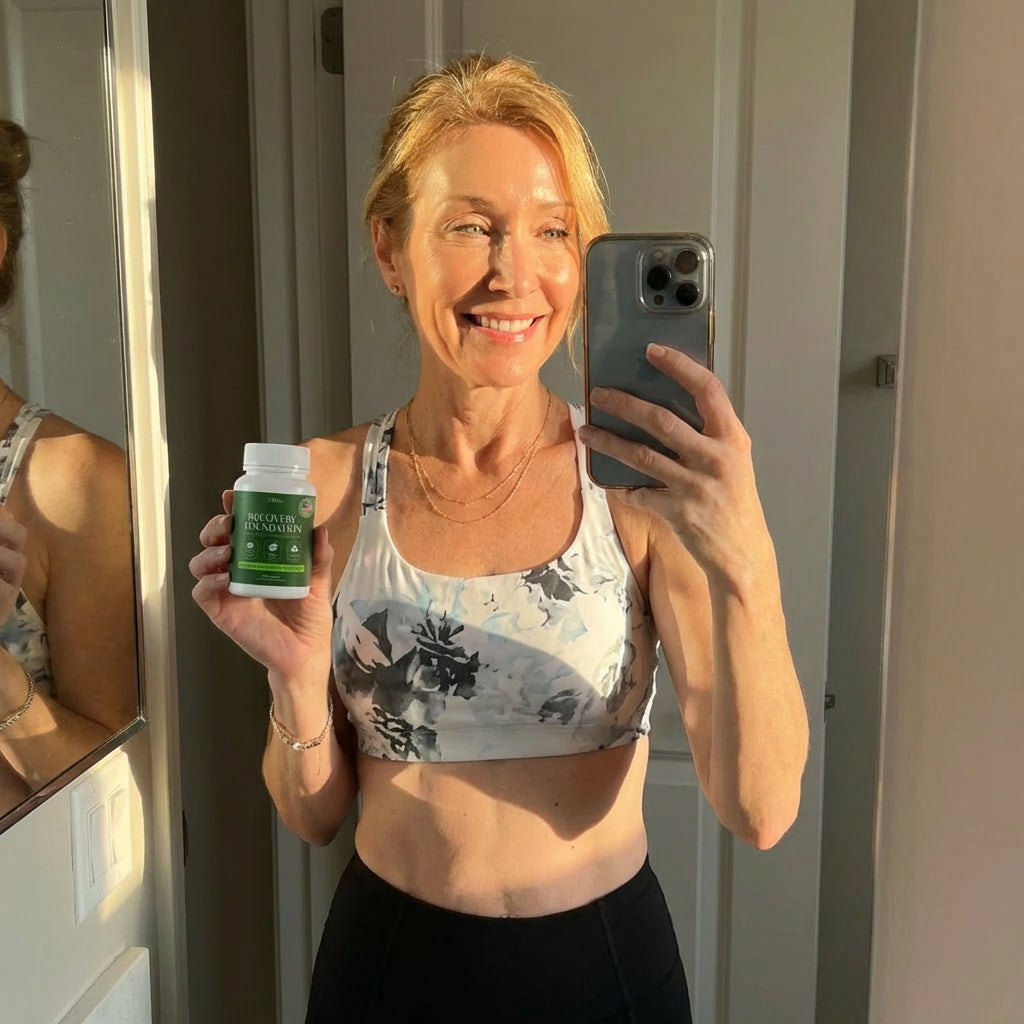 Toned woman holding Zafira Recovery Foundation